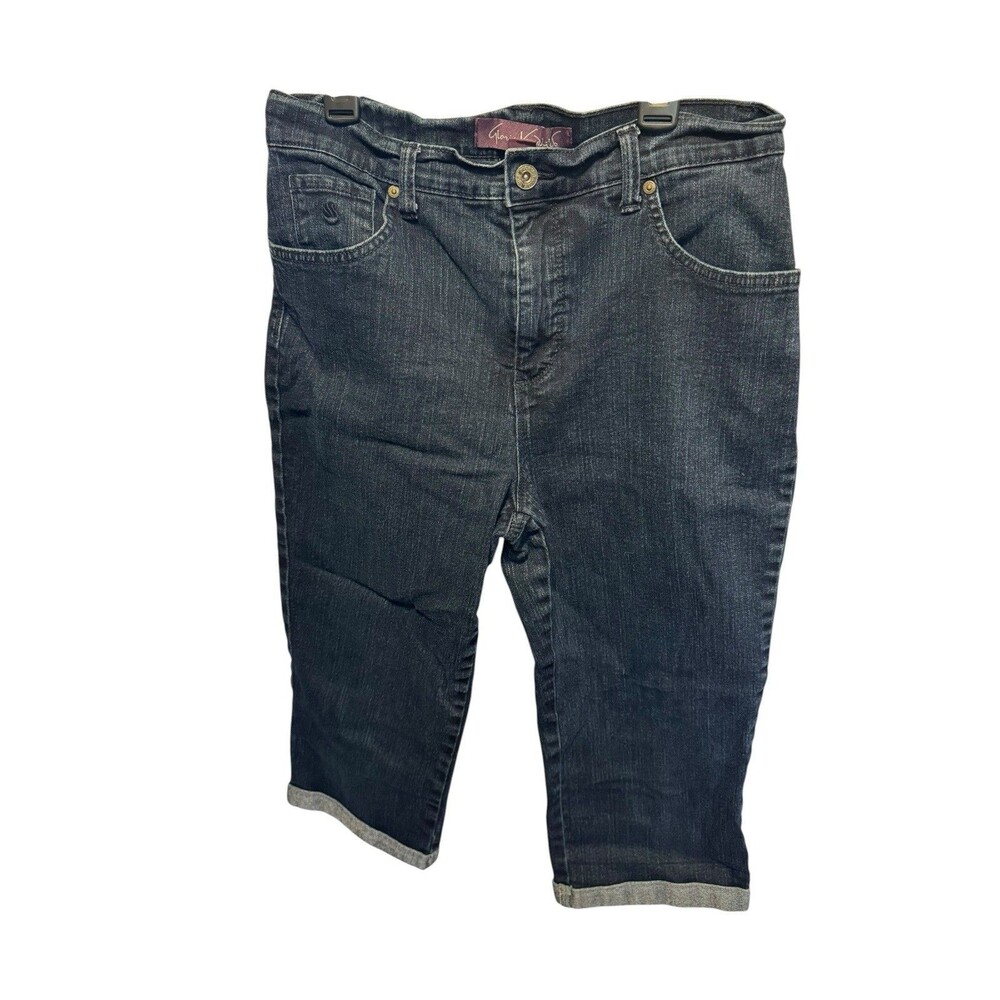 GLORIA VANDERBILT Amanda Capri Women's Dark Blue Capri Jeans Shorts Pants 8 EUC
